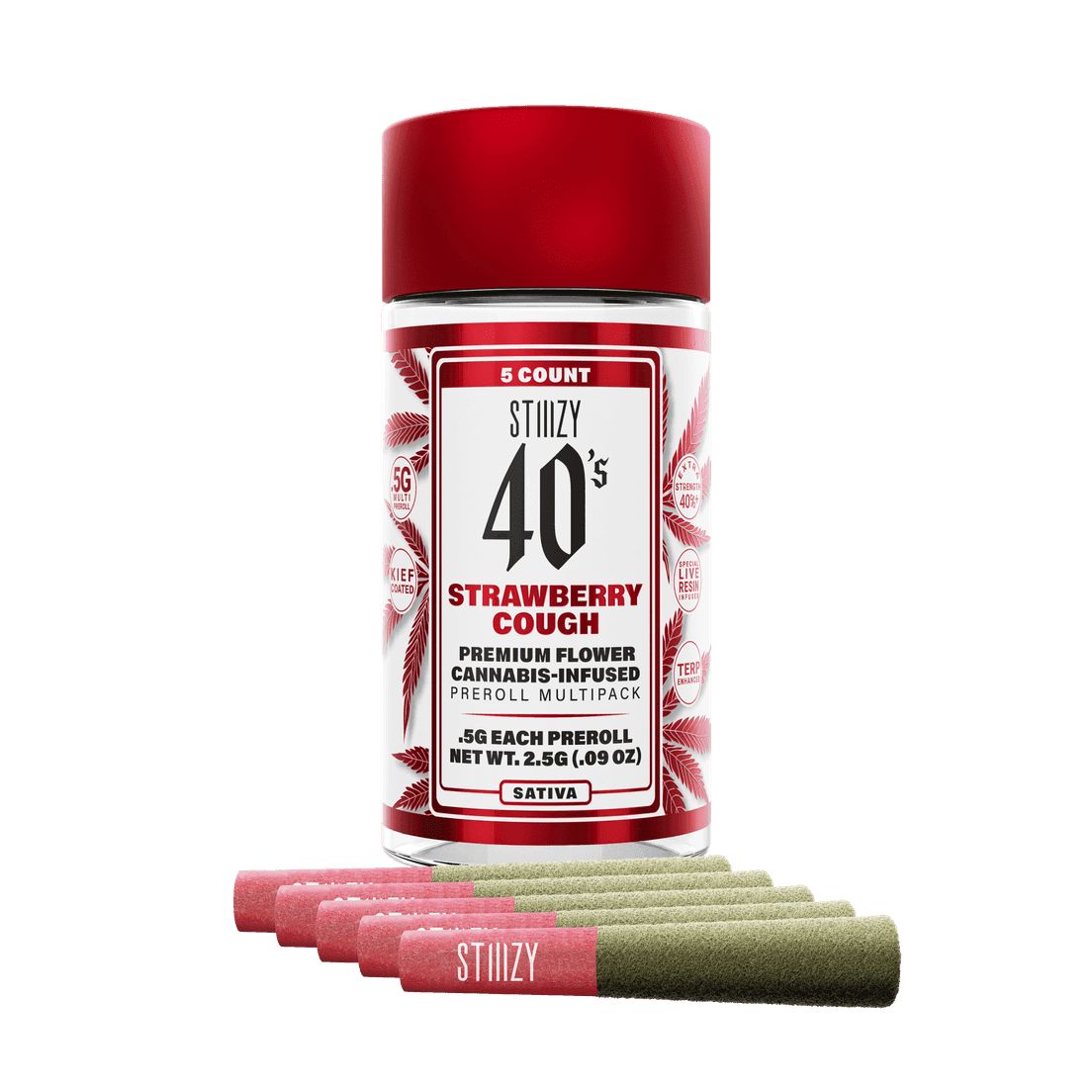 Strawberry Cough - 2.5g - 5pk Infused 40's