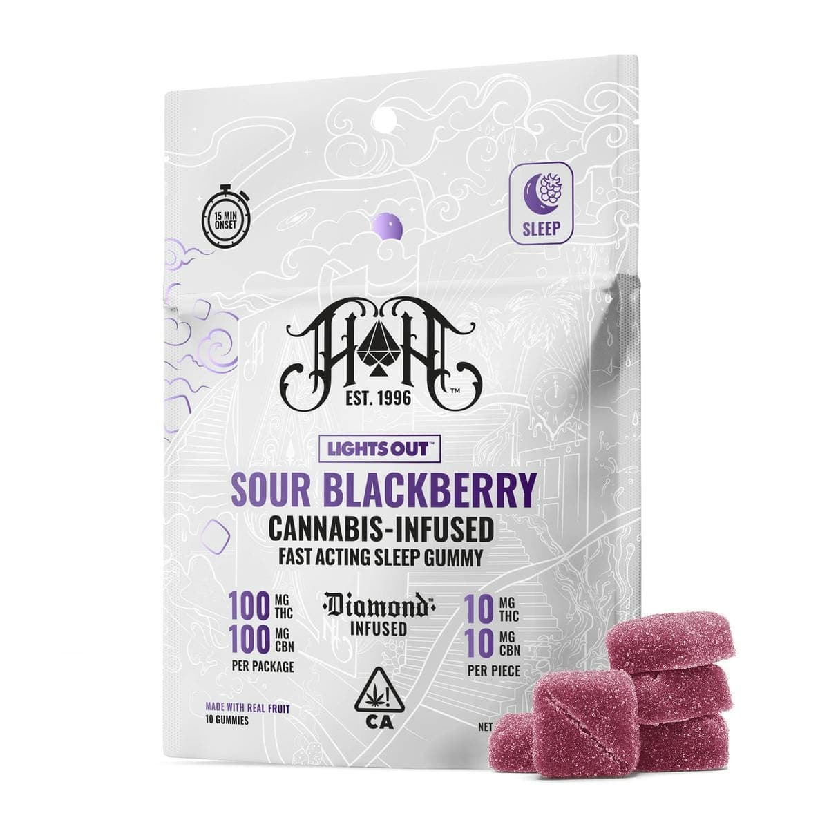 Sour Blackberry - 100mg - THC/CBN - Fast Acting