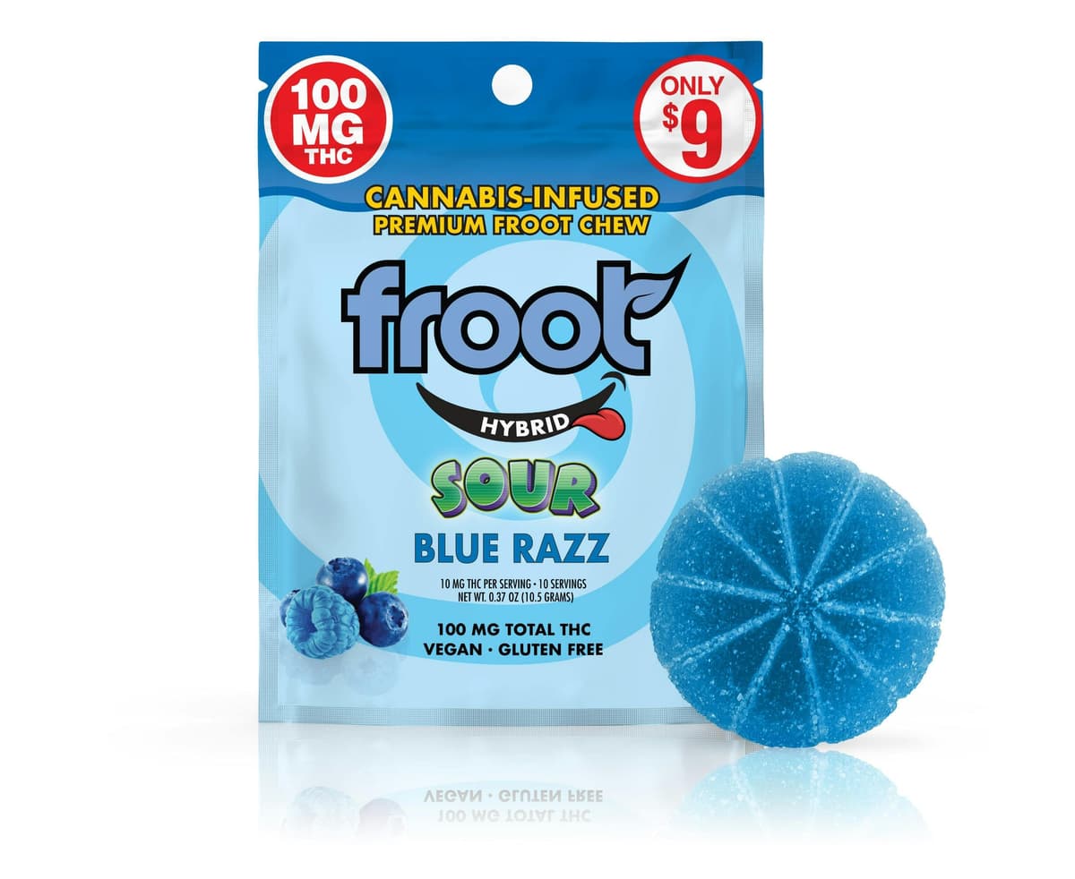 Sour Blue Razz - 100mg - Single gummy
